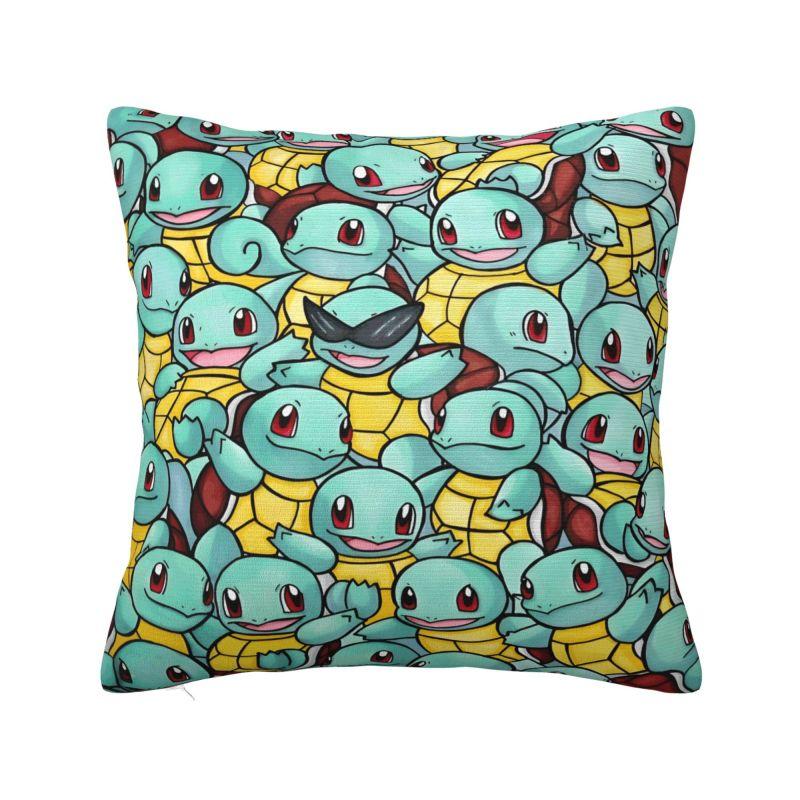 Custom Luxury Squirtles Anime Cushion Cover 45x45cm Polyester Play Game Throw Pillow Case for Sofa Car Square Pillowcase 30cmx30cm