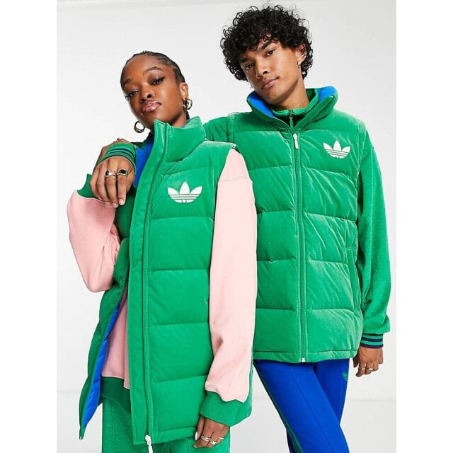 

Зеленая пуховая куртка унисекс adidas Originals 'adicolor 70s'