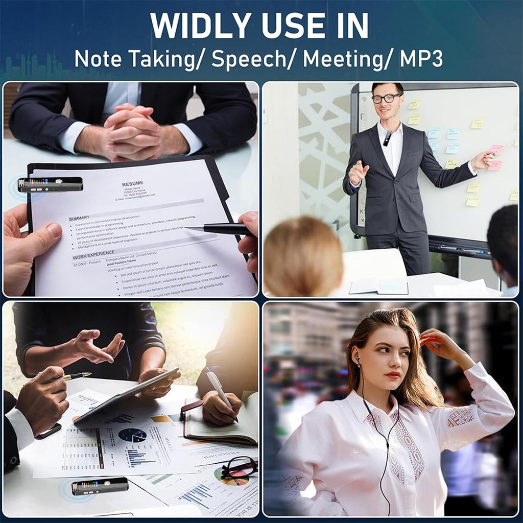 Voice Activated Recorder Type-C Rechargeable Audio Recorder with 7-Level Adjustable Voices Control for Lectures Meetings