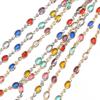 1meter Glass Crystal Oval Beads Copper Chain for Necklace Bracelet Jewelry Making DIY Bohemian Colorful Chains Wholesale