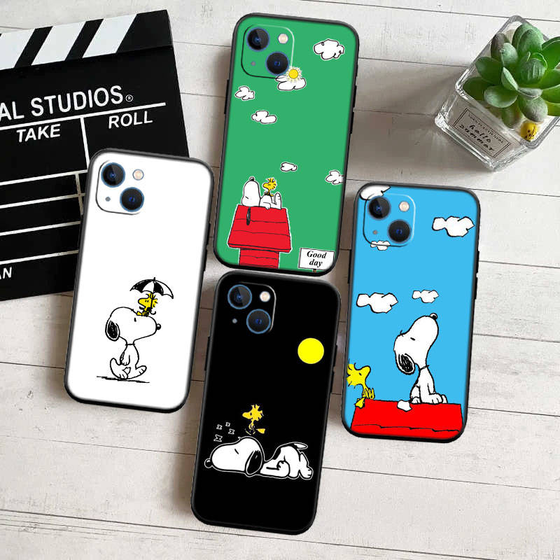 ED44 S-Snoopys Handyhülle für iPhone 6 6s 7 8 11 12 13 14 15 XS Pro Max XR X SE Samsung S20 S21 S22 S23 S24 FE Ultra Plus Lite S21S A55