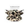 Summer for Sun Cap Wide Brim Fisherman Hat Cow Print Bucket Hat with Horns & Ear