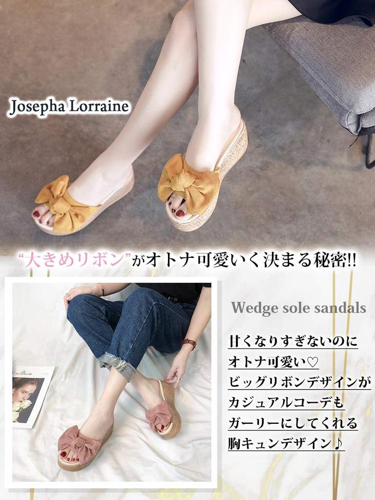 Platform Wedge Large Easy to Not Genuine M [Joseph Lorraine] Sandals, Heels, Shoes, Women's, Mules, Pumps, Shoes, Beach, Cute, Indoor, Slippers,