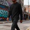 MensLong Sleeve Shirt Crewneck Pullover Sweatshirts Big And  T-Shirts Casual Relaxed Pullover  Pocket