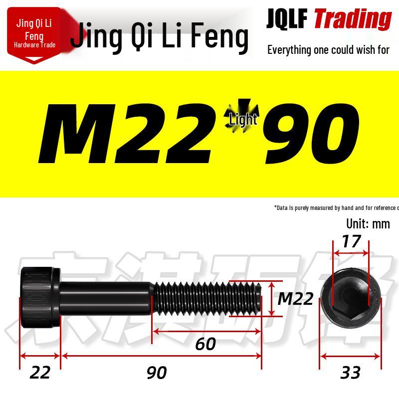 M20-M27 High Strength Blackened Hex Socket Head Cap Screw with Knurled Cylindrical Half Thread