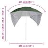 VidaXL Beach Umbrella with Sidewalls Green 215 Cm, Beach Sunshade, Outdoor Umbrella, Patio Umbrella, 318838