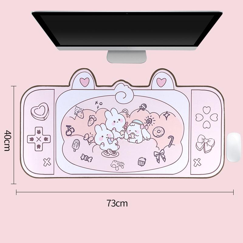 

Bunny Desk Pad NS Switch Keyboard Gaming Mat Large Mat Mousepad Pastel Pink Animal Kawaii Cute Anime Desk Blotter Protector