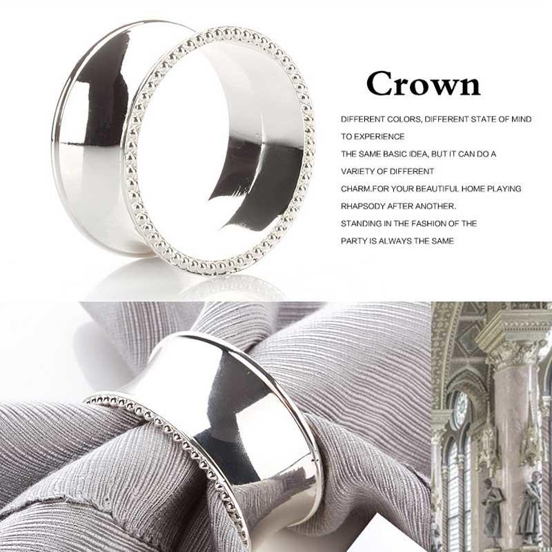 4PCS Nordic Round Napkin Rings Metal Silver Gold Napkin Rings for Weddings Home Table Accesorries Napkin Holder