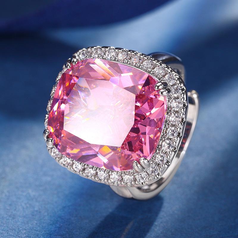 

Jewelry Copper Bottom Gold-Plated Jewelry Set Simulation Color Treasure Fat Square Temperament Set Female 12 * 14