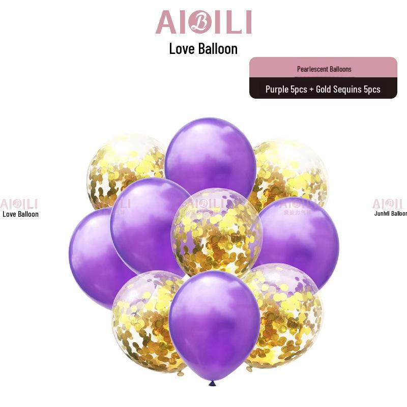 Metallic Sequin Balloon Set for Birthdays, Valentine's Day, and Weddings