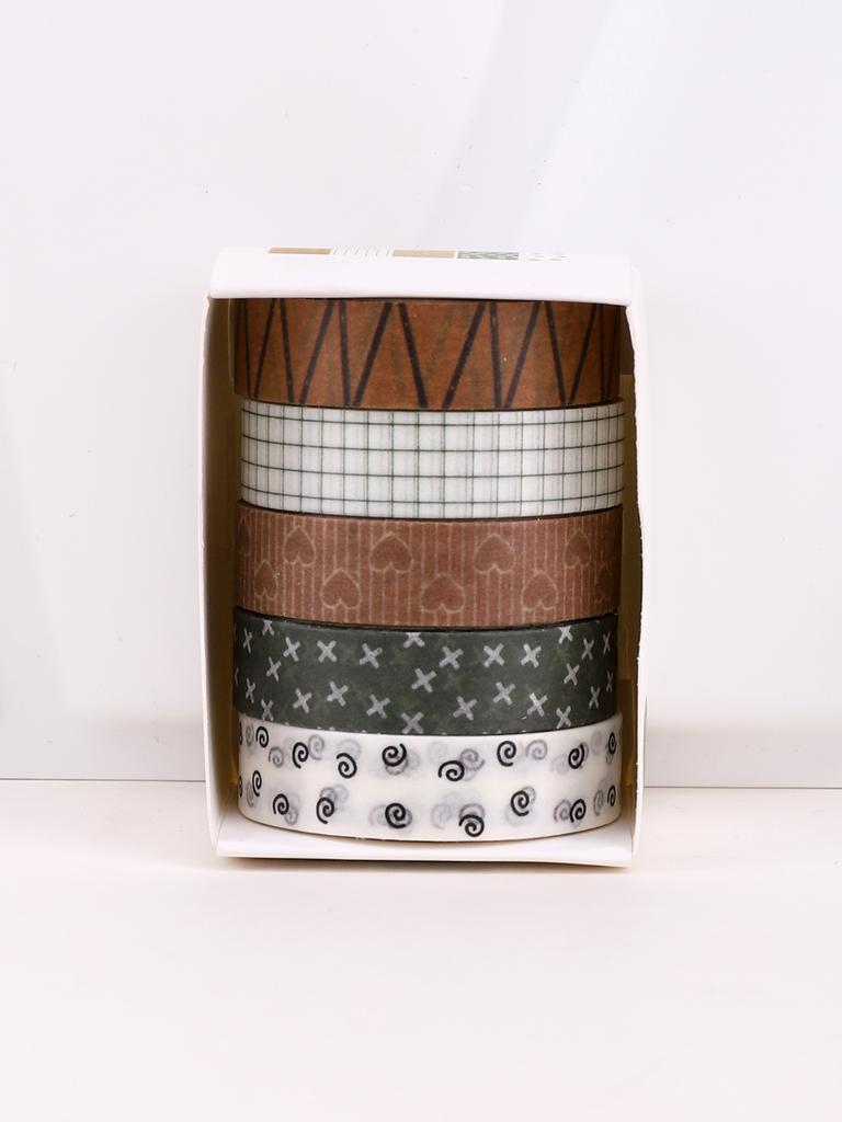 5 Rollen/Box Vintage Washi Tape Dekoration Washi Masking Tape Geschenk für Künstler Scrapbooking Schreibwarenzubehör Washi Tape