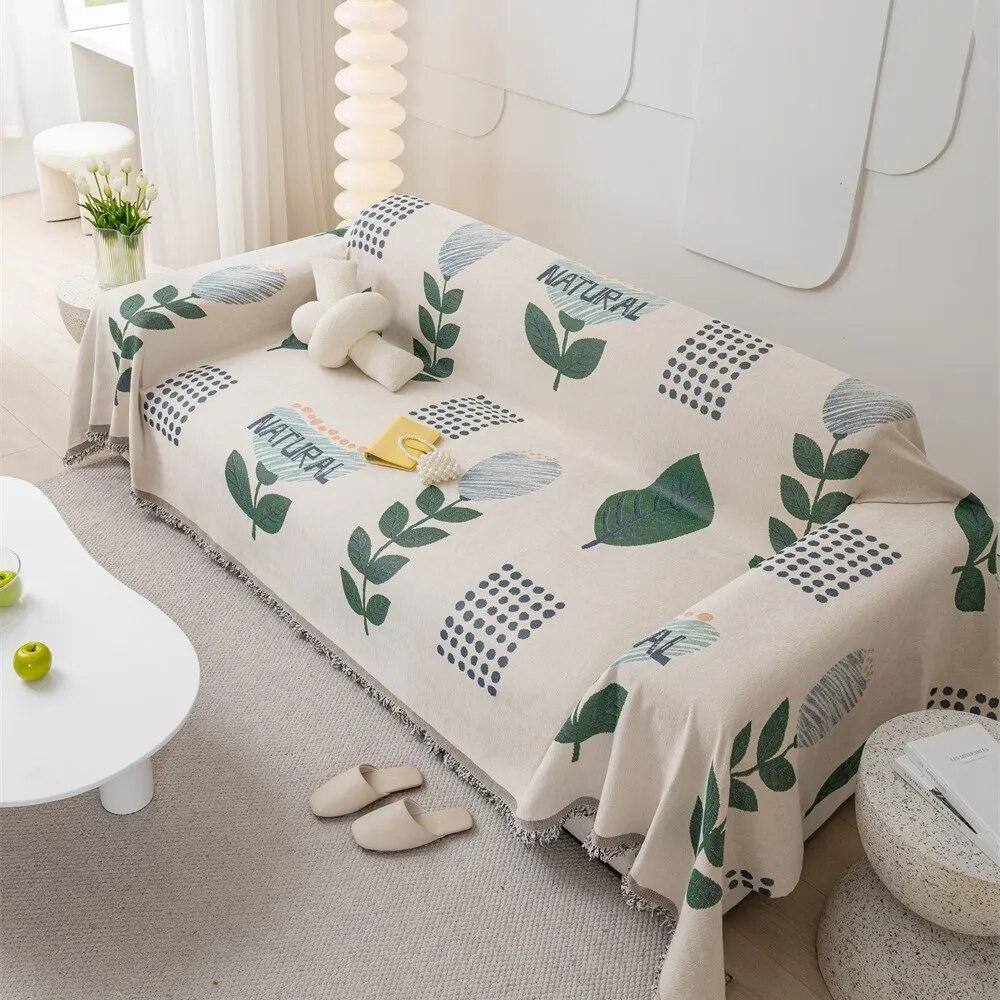 Мягкие диванные полотенца с весенним геометрическим узором — фото 9