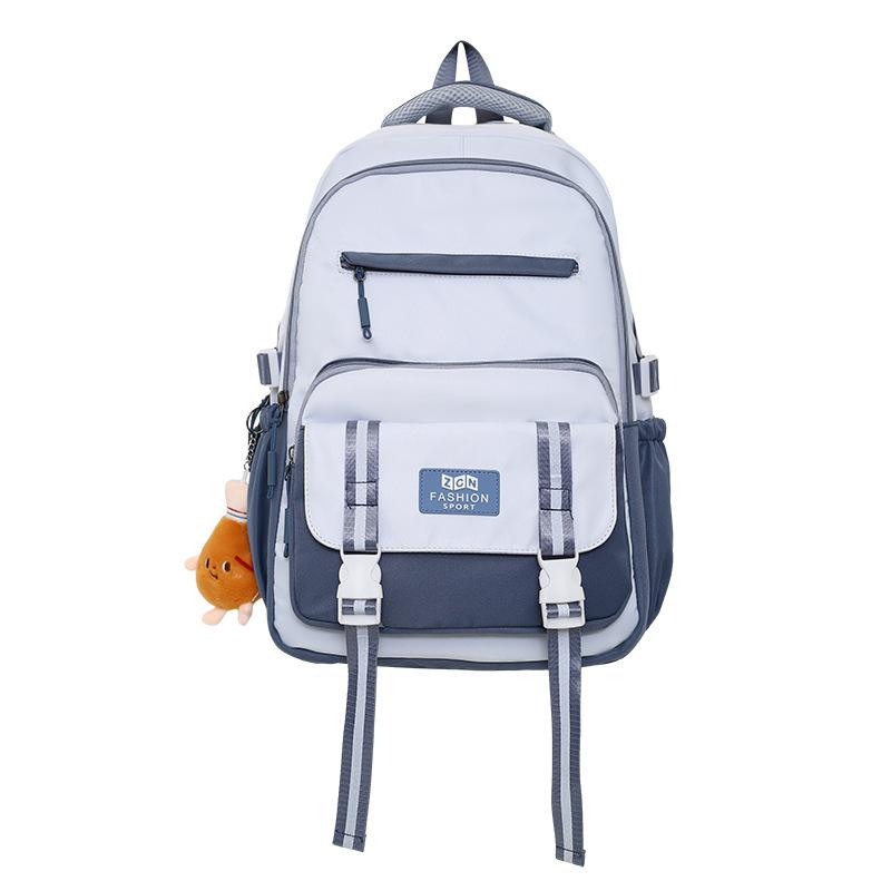New large-capacity backpack, female college backpack, men's schoolbag, fashionable and versatile, campus style ins