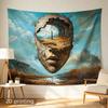 Bohemian Surreal Art Tapestry Wall Hanging Rustic Landscape Head Portal Fantasy Decor for Living Room Home Abstract Canvas Print