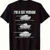 Mens Military Tank TShirt Funny Im A Cat Person Panzer VI Tiger Panther Design Black Relaxed Fit Casual Tee for Buffs