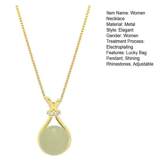 Bead Lucky Bag Rhinestones Women Inlaid Necklace Shining Pendant Adjustable Female Elegant Necklace Accessories