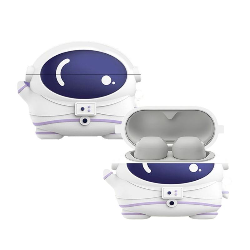 AntiSlip Grip Silicone Protective Case for WF-1000XM6 Wireless Earbuds In Fun Astronauts Shape