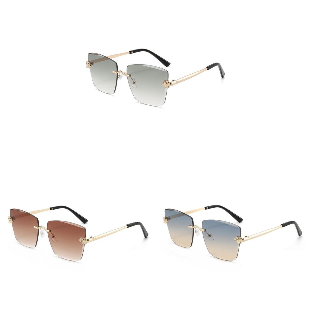 Unisex Square Frameless Sunglasses With Uv400 Protection For Outdoor Activities And Fashion Wear