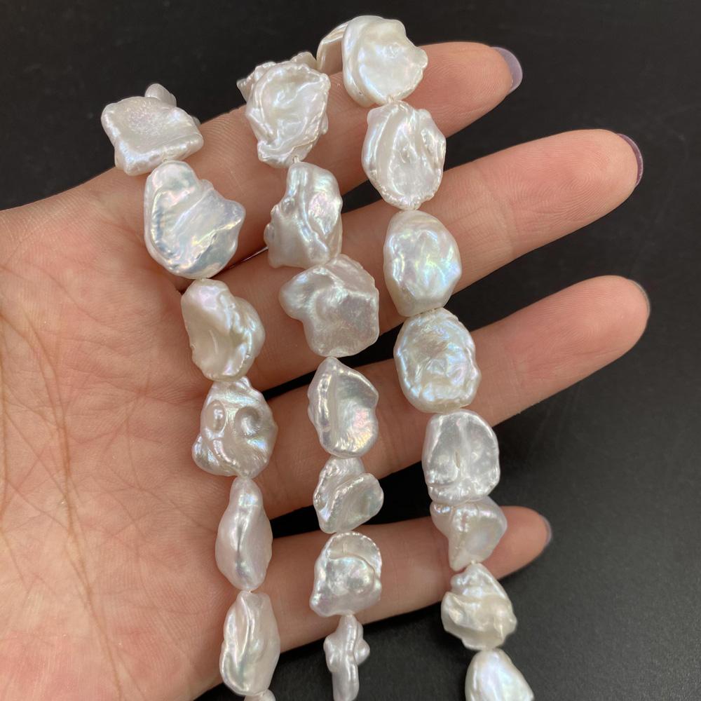 1String, Irregular Pearls, 12×16-13×18mm, White Natural Freshwater Pearl Beads for Jewelry Making DIY Supplies, Women's Craft Gifts 36cm