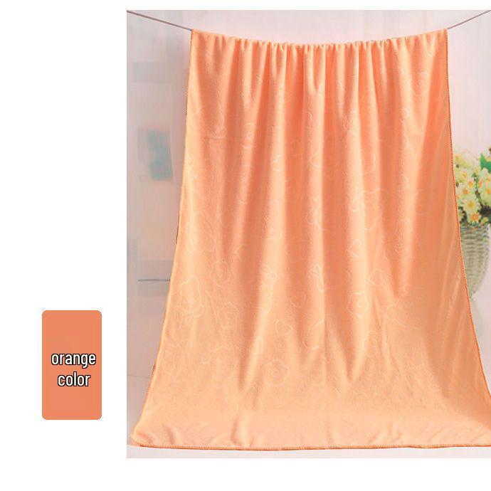 

Embossed Little Bear Superfine Fiber Bath Towel - 200g, Soft, Water Absorbent, Non-Shedding, Available in Five Colors 70x140 cm