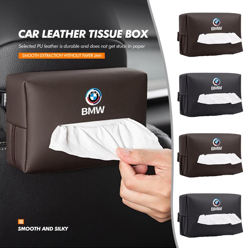 Car Seat Headrest Tissue Protetor Cover Seatback Hanging Paper Towel Storage Bag For BMW Performance M2 M3 M4 X1 X3 X4 X5 E87 X7