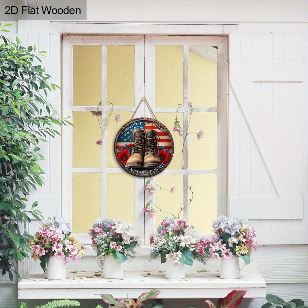 Bathroom Sign Wood Decor, 2D Flat Bathroom Decoration Toilet Powder Room Home Wall Decor Housewarming Gifts