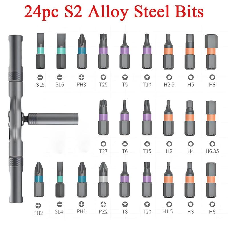 24 In 1 Ratchet Screwdriver Set Magnetic Precision With Detachable Handle Case Multi-Purpose Screwdriver Kit for Home Repair