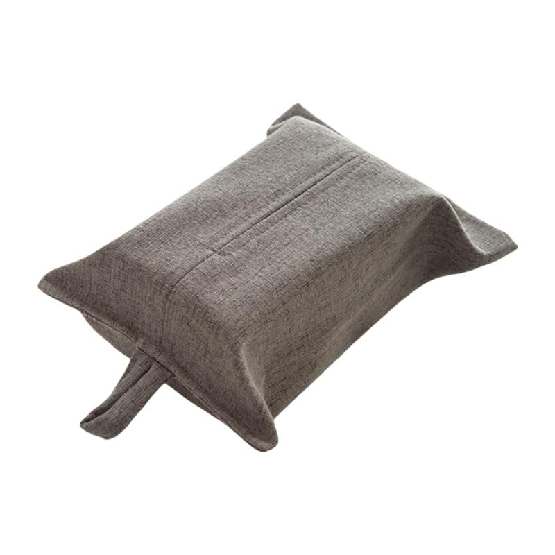 Elegant Fabric Tissue Box Cover with Hanging Rope Wall Mounted Napkin Dispenser Paper Towel Holder for Home and Office