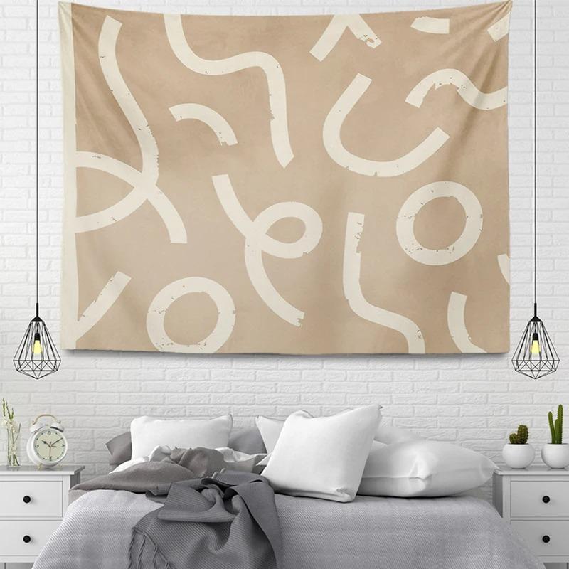 Office Living Room Tapestry Simple Line Geometric Pattern Hanging Cloth Home Wall Decoration Tapestry