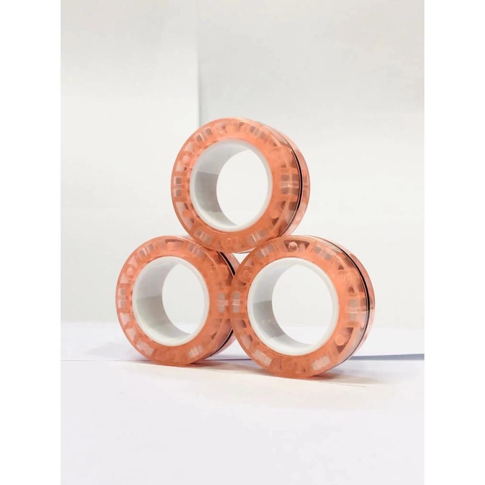 3pcs Finger Magnetic Rings Colorful Fidget Toy Set Adult Magnets Spinner Rings for Relieve Stress Anxiety Relief Therapy