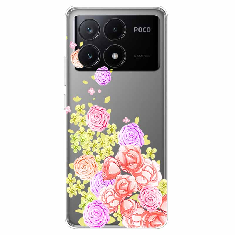 For Xiaomi Poco X6 Pro Case Transparent Cute Soft Silicone TPU Coque for Poco X6 / X6 Pro 5G Phone Cover X 6 X6Pro Clear Shells