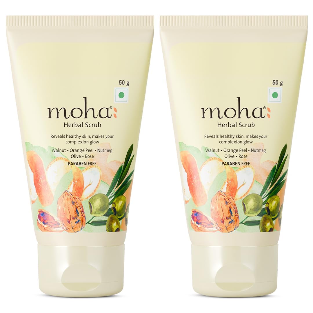 

Moha Walnut Face Scrub Gentle Exfoliating Polish For Glowing Skin Deep Cleansing Smooth Texture 50 g Pack Of 2