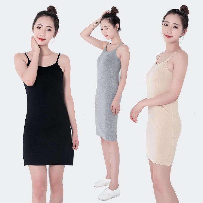 Women's Modal Anti-Transparent Slip Dress - Thin Base Body Shaping Camisole Lining