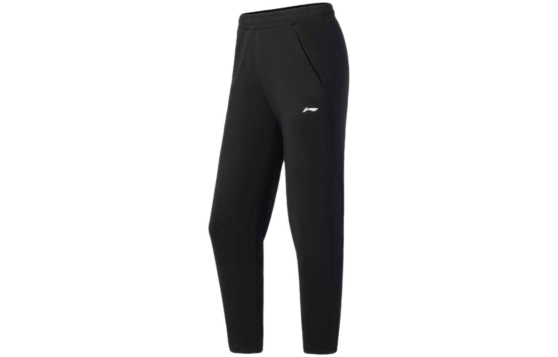 Li Ning Fitness Series Knitted Sweatpants Women s Black Moderate Slim Fit Pants AKLS346-1 S