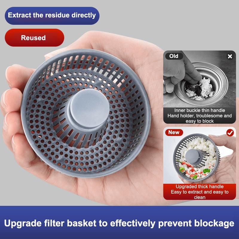 Mesh Filter Waste Hole Trap Strainer Kitchen Sink Strainers With Handle Stopper Sink Drain Basket Stainless Steel