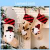 Charming Christmas Gift Stockings Made Of Soft Burlap Featuring Colorful Snowman Santa And Reindeer