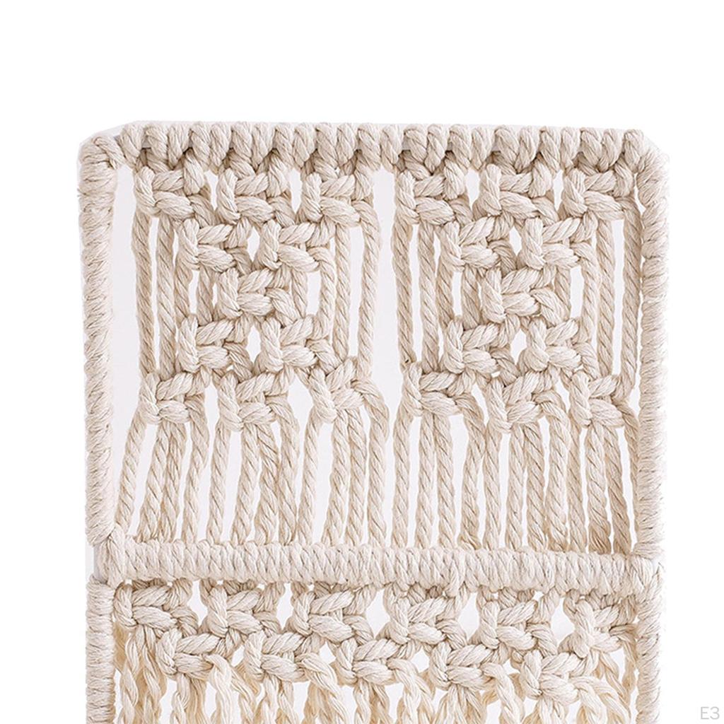 Boho Macrame Bookend Stopper Holder Bookshelf Book Support Organizer Non-Slip Shelf Binder Iron