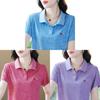 Casual Polo T Shirt With Letter Print For Women Summer Comfort Fit