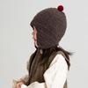 Niedliche Kleine Kugel Baby Ohrenschutz Mütze Winter Gestrickt Kleinkind Mädchen Junge Schnürkappe Outdoor Winddicht Warm Kinder Ohrenschützer Mütze