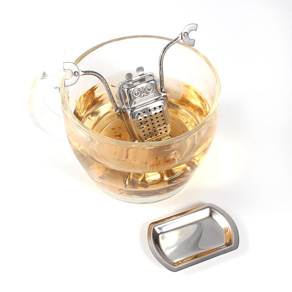 Cute Tea Infuser, Stainless Steel Loose Tea Leaf Infuser Filter Diffuser Herbal Spice Robot Shape Tea Brewing Accessories