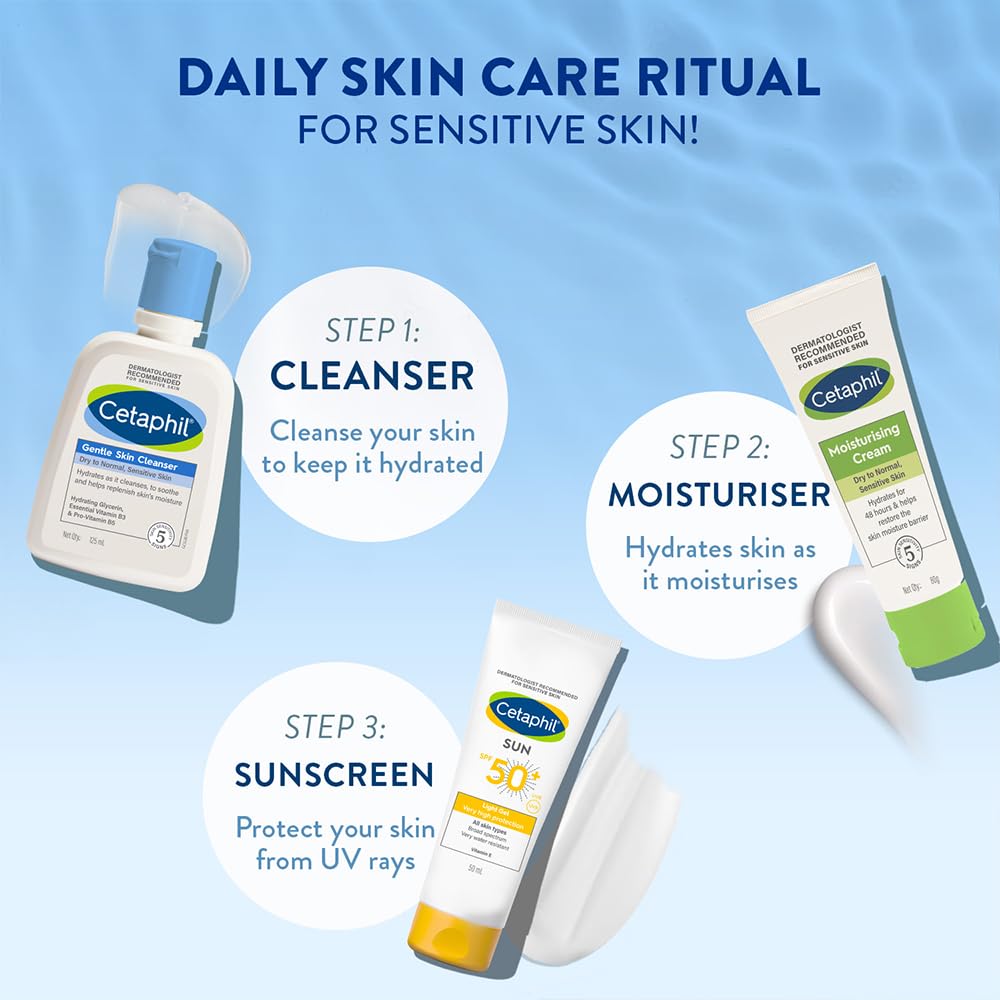 Cetaphil Gentle Skin Hydrating Face Wash Cleanser With Niacinamide Vitamin B5 For Dry To Normal Sensitive Skin Sulphate Free Soap Free Formula 125ml