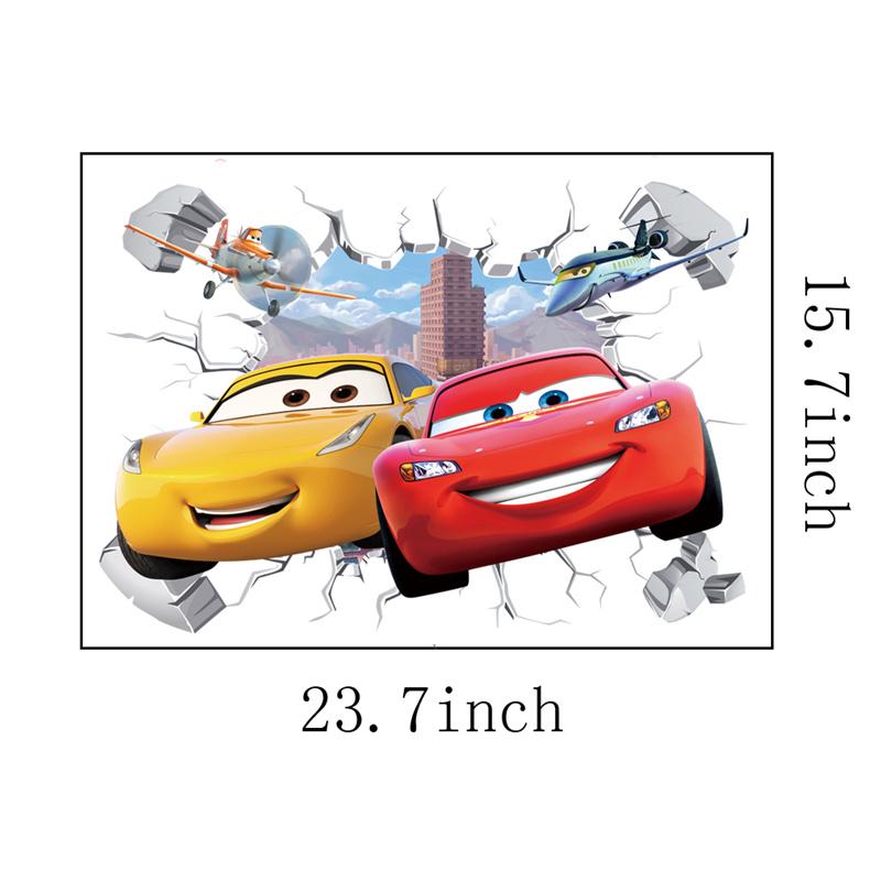 Cartoon Cars Lighting McQueen 3D Wall Sticke s For Kids Room Home Bedroom PVC Decor Cartoon Movie Mural Art Decals