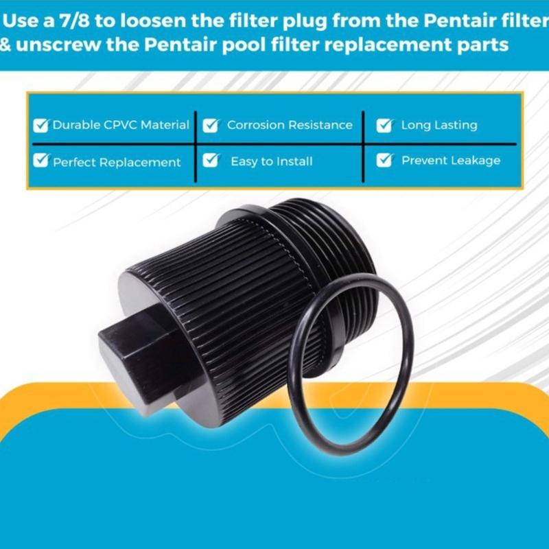 Filter Drain Plug with O Rings 190030 Drain Plug Caps Assembly Drain Caps Heavy Duty Pool Replacement Parts Enduring