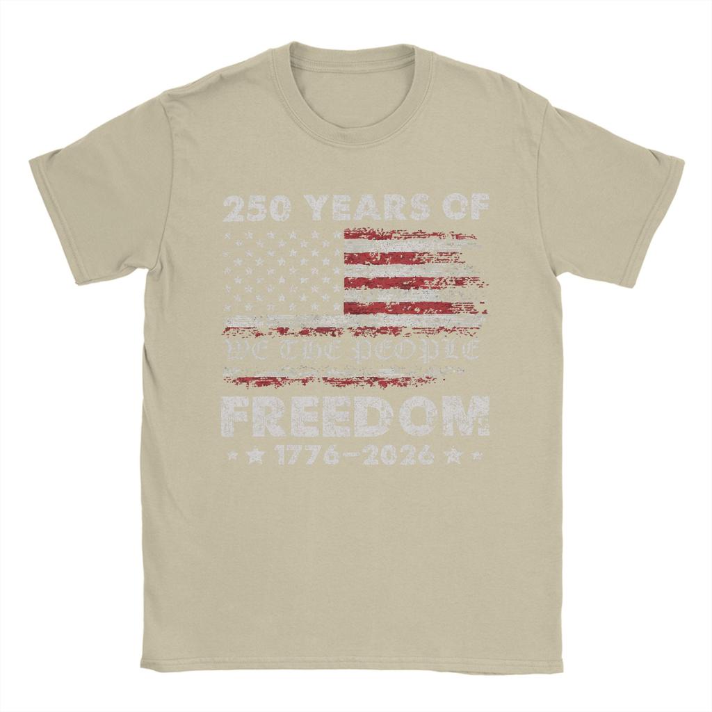 250 Years American Flag Anniversary USA 250th Birthda Cotton T Shirt For Unisex Summer Round Neck Tees Oversized Clothes