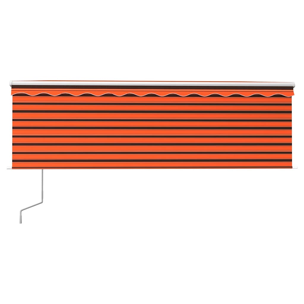 Automatic Retractable Awning with Valance 4.5 X 3 M Orange & Brown