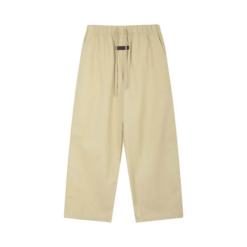 24SS New FOG Main Line Solid Color Nylon Drawstring Trousers Straight Casual Wide-leg Trousers Men and Women of the Same High Street Autumn