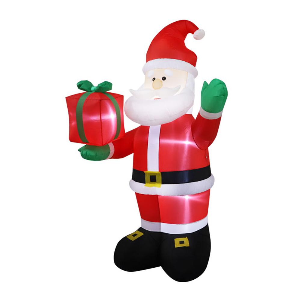 2.4M Blow Up Santa Claus Weatherproof Santa Carrying Present Sack Airblow Inflatable Santa Claus for Gardern Lawn Winter Holiday