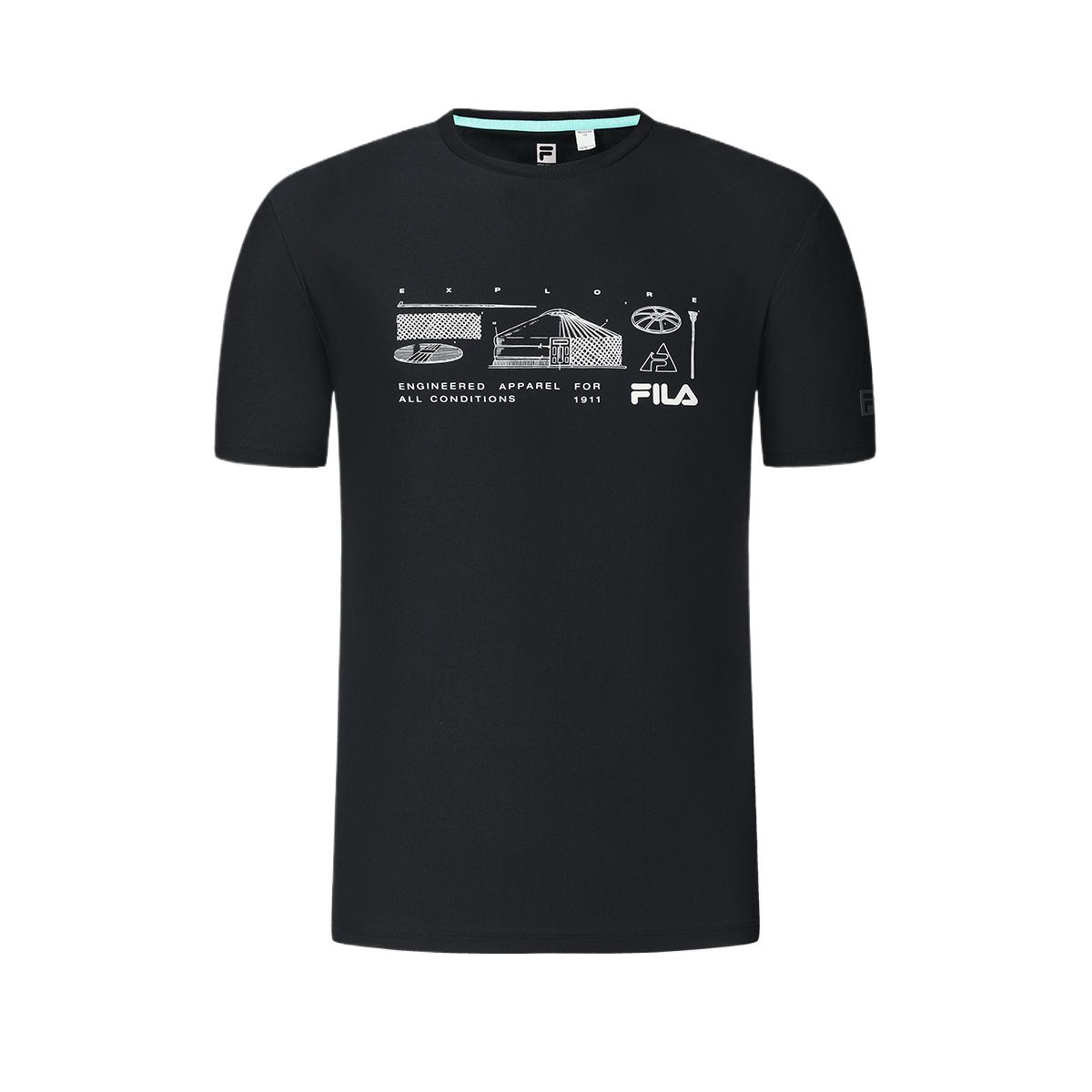 

New FILA T Shirts Men s Pitch Black BK A11M527125F-BK XL