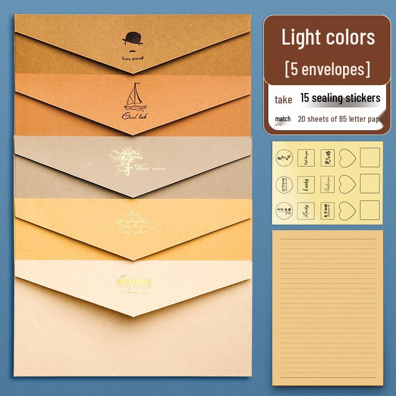 Nordic Style Literary Retro Envelope & Letter Paper Set - Love Letter & Greeting Card Collection