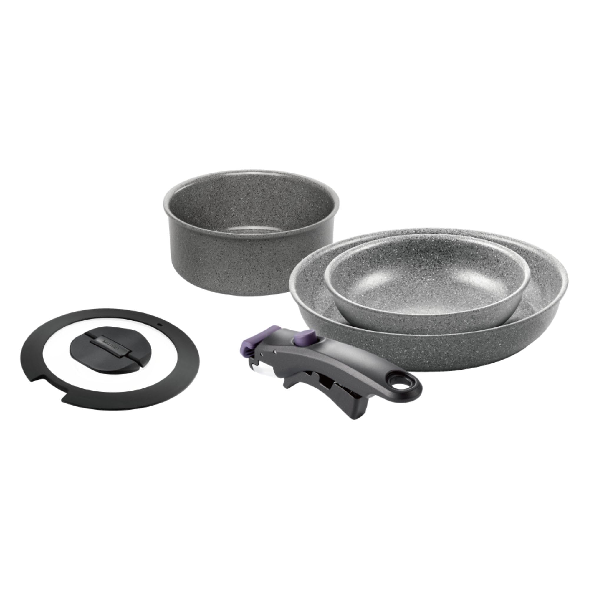 

Ballarini Vinci Frying Pan Pot Made in with Detachable Induction Ceramic and Japanese 5-Piece & Set, Italy, Handles, Compatible, Coating, PFAS-Free сірий колір